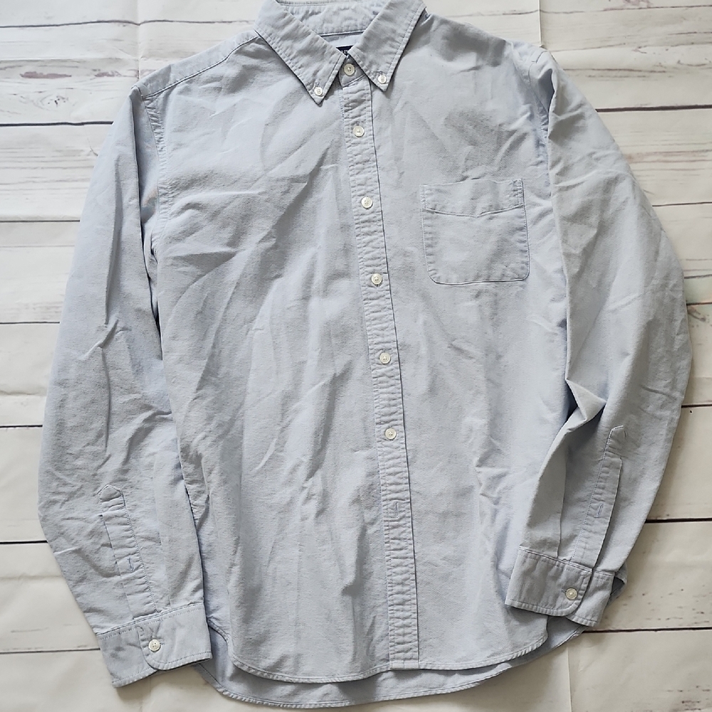 J. Crew Blue Casual Button Down Shirt Lightweight Cotton